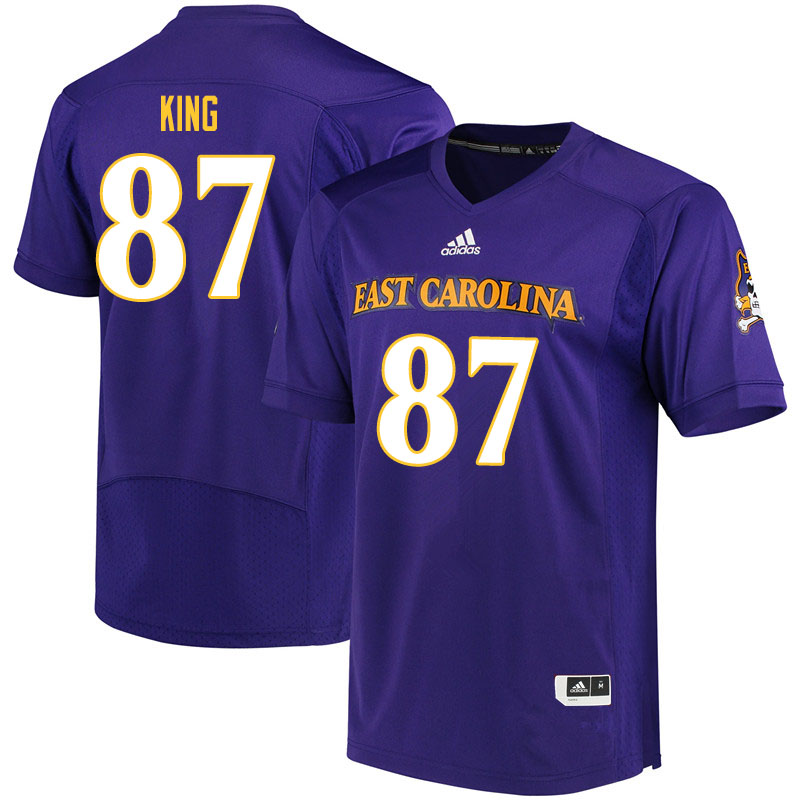 Men #87 Kerry King ECU Pirates College Football Jerseys Sale-Purple